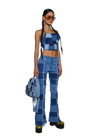 Raise The Vibration Patchwork Halter Top