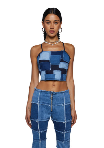 Raise The Vibration Patchwork Halter Top