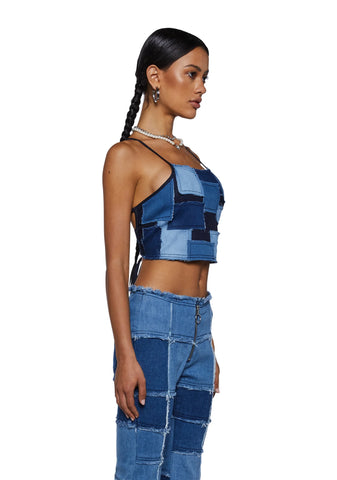 Raise The Vibration Patchwork Halter Top