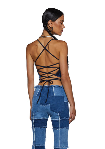 Raise The Vibration Patchwork Halter Top