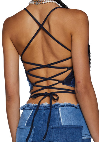 Raise The Vibration Patchwork Halter Top