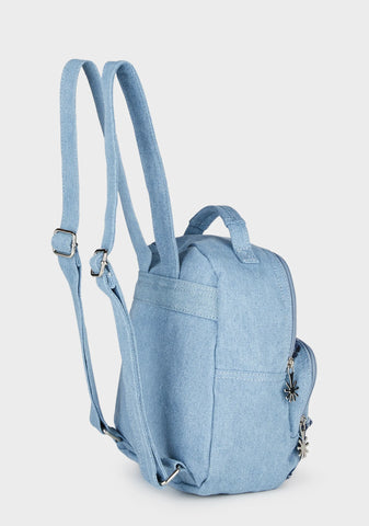 Raise The Vibration Patchwork Denim Backpack