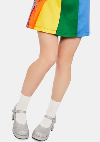 Silver Recess Junkie Glitter Mary Janes