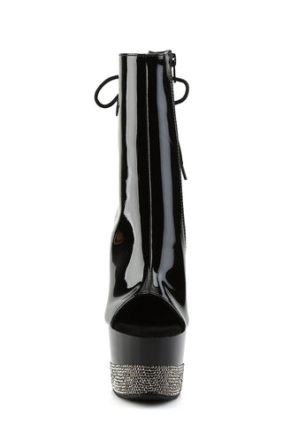 Adore-1018 Platform Ankle Boots-Black