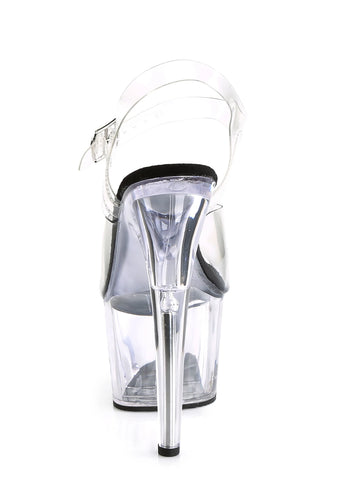 Adore-708 Platform Ankle Strap Sandals-Clear