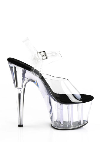 Adore-708 Platform Ankle Strap Sandals-Clear