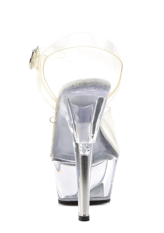 Kiss-208 Platform Ankle Strap Sandals-Clear