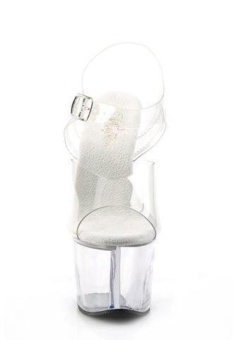 Sky-308 Platform Ankle Strap Sandals-Clear