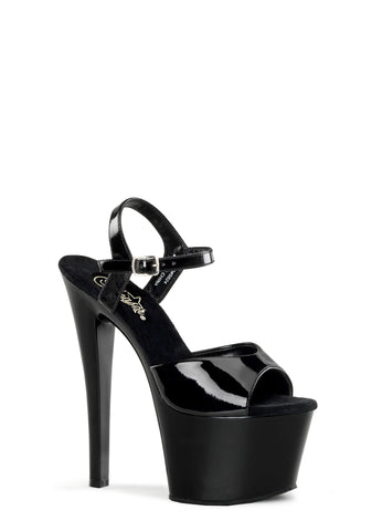 Sky-309 Platform Ankle Strap Sandals-Black