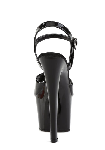 Sky-309 Platform Ankle Strap Sandals-Black