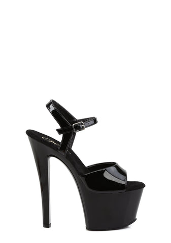 Sky-309 Platform Ankle Strap Sandals-Black