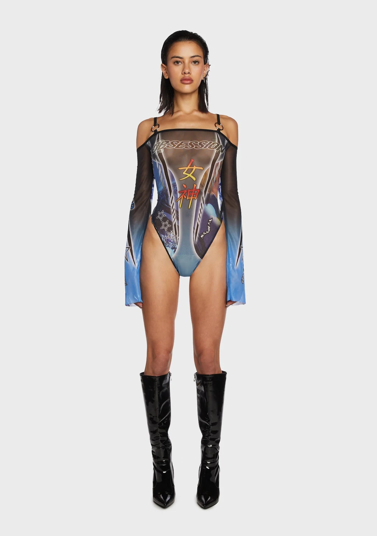 Obsession Off Shoulder Mesh Bodysuit