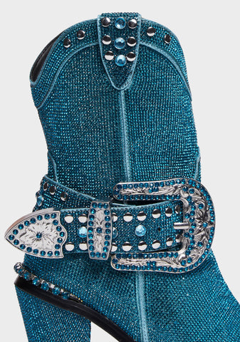 Sheriff Shine Cowboy Boots - Teal