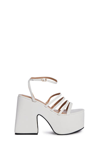 White Tornado Platform Heels