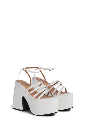White Tornado Platform Heels