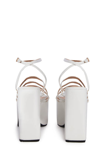 White Tornado Platform Heels