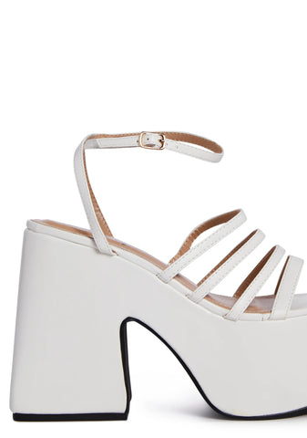 White Tornado Platform Heels