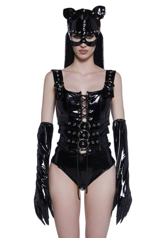 Kitten With Claws Vinyl Gloves