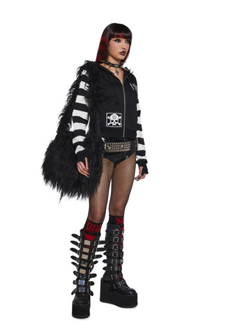 Anger Mismanagement Striped Hoodie