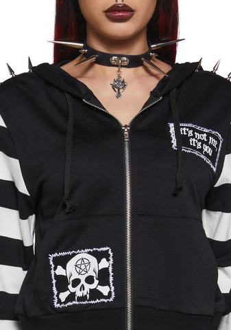 Anger Mismanagement Striped Hoodie