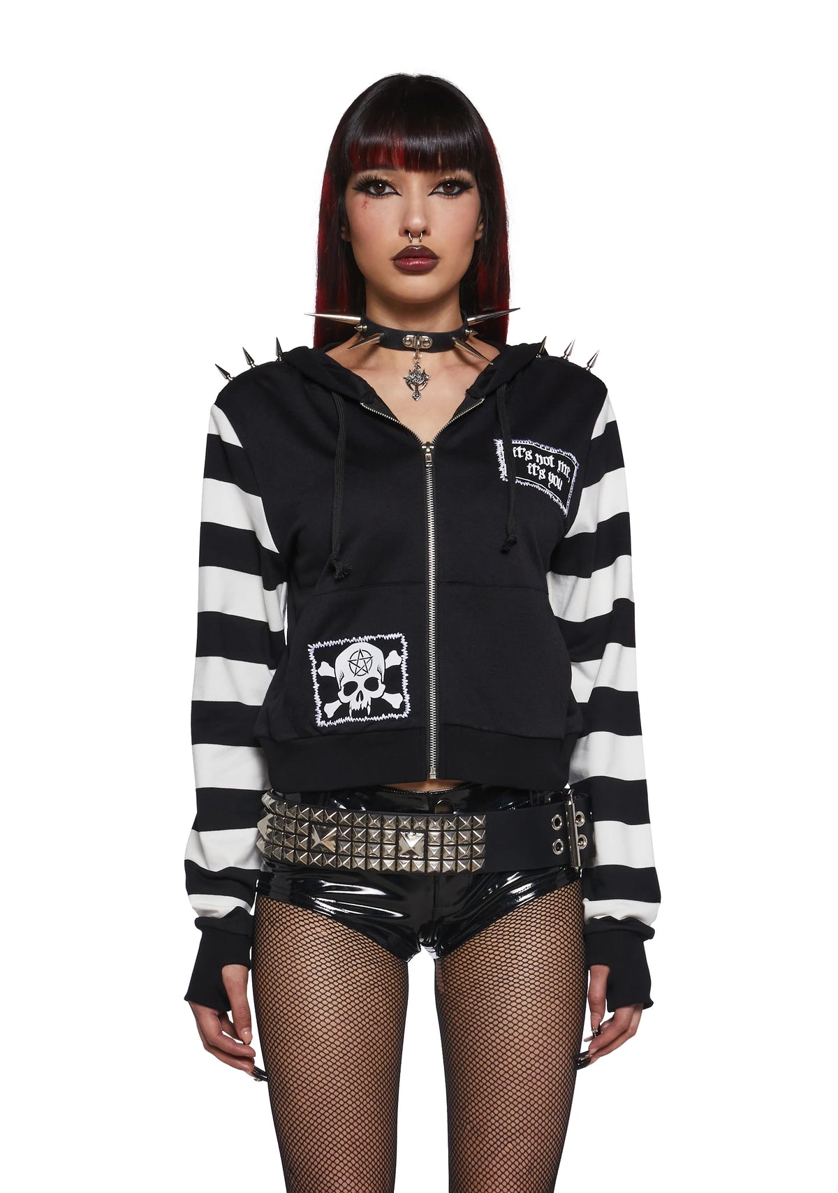 Anger Mismanagement Striped Hoodie