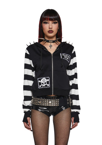 Anger Mismanagement Striped Hoodie