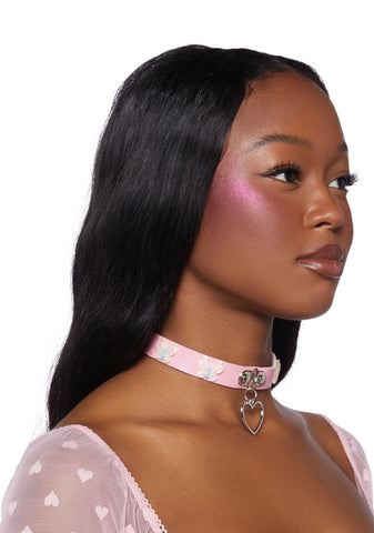 Paper Skin Butterfly Heart Ring Choker