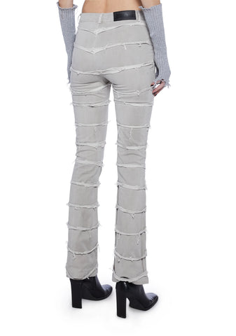 Filter Unisex Denim Jeans With Raw Edge Strips