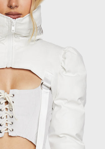 Filter High Neck Puffer Shrug Jacket