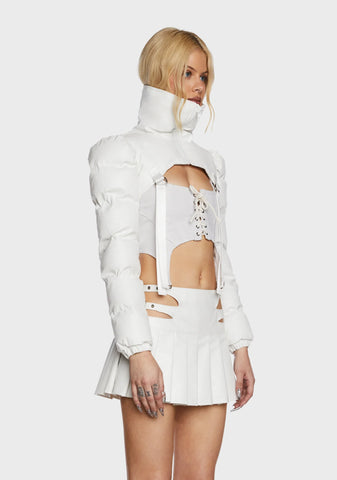 Filter High Neck Puffer Shrug Jacket