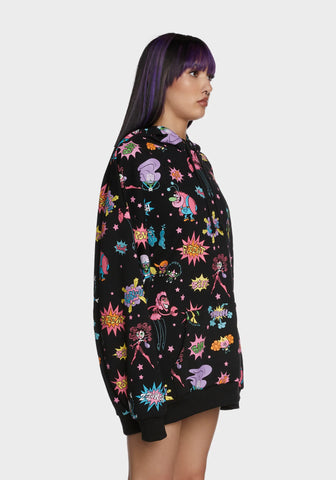 Mojo Mayhem Oversized Graphic Hoodie
