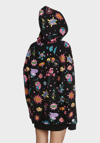 Mojo Mayhem Oversized Graphic Hoodie