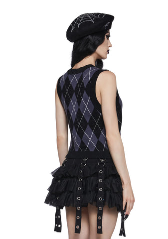 Uncharm School Argyle Sweater Vest