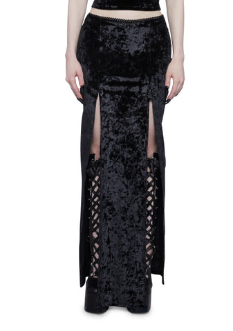 Time Stands Still Maxi Skirt-Black