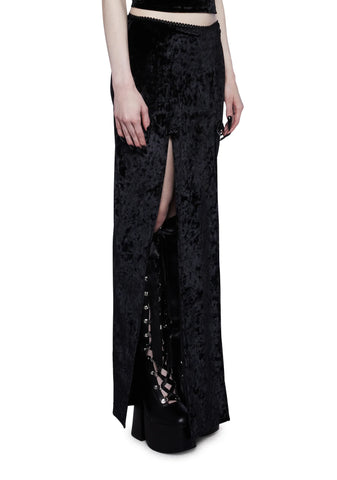 Time Stands Still Maxi Skirt-Black