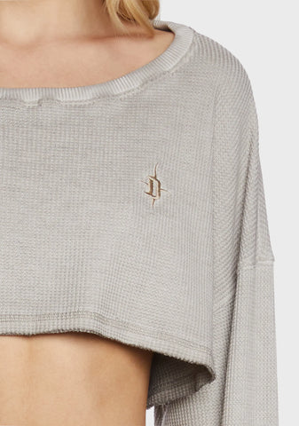 Filter Cropped Long Sleeve Thermal Top