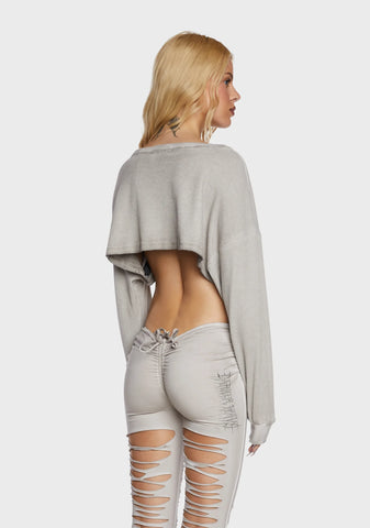 Filter Cropped Long Sleeve Thermal Top