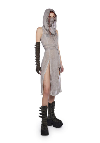 Filter Hooded Jersey Tunic Dress