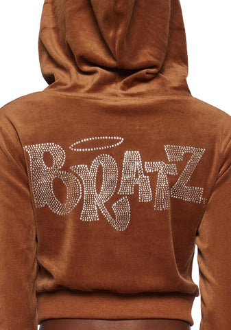 Mocha Keep It Glossy Velour Jacket