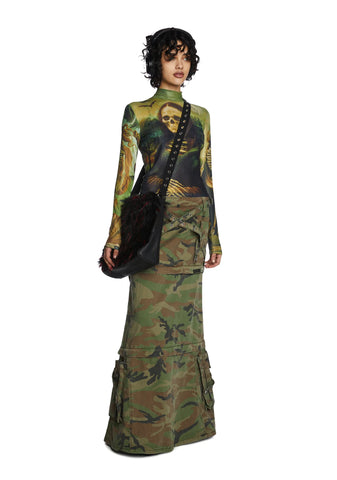 Cursed Image Mesh Crop Top