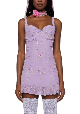 I'm Baby Mini Slip Dress - Purple