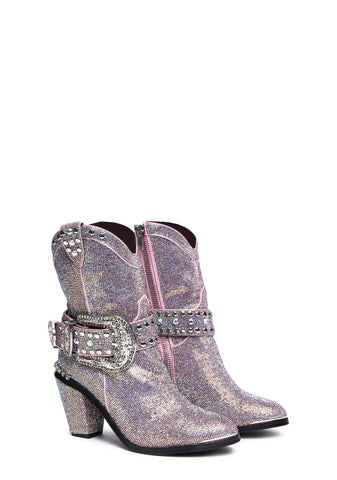 Sheriff Shine Cowboy Boots - Mauve