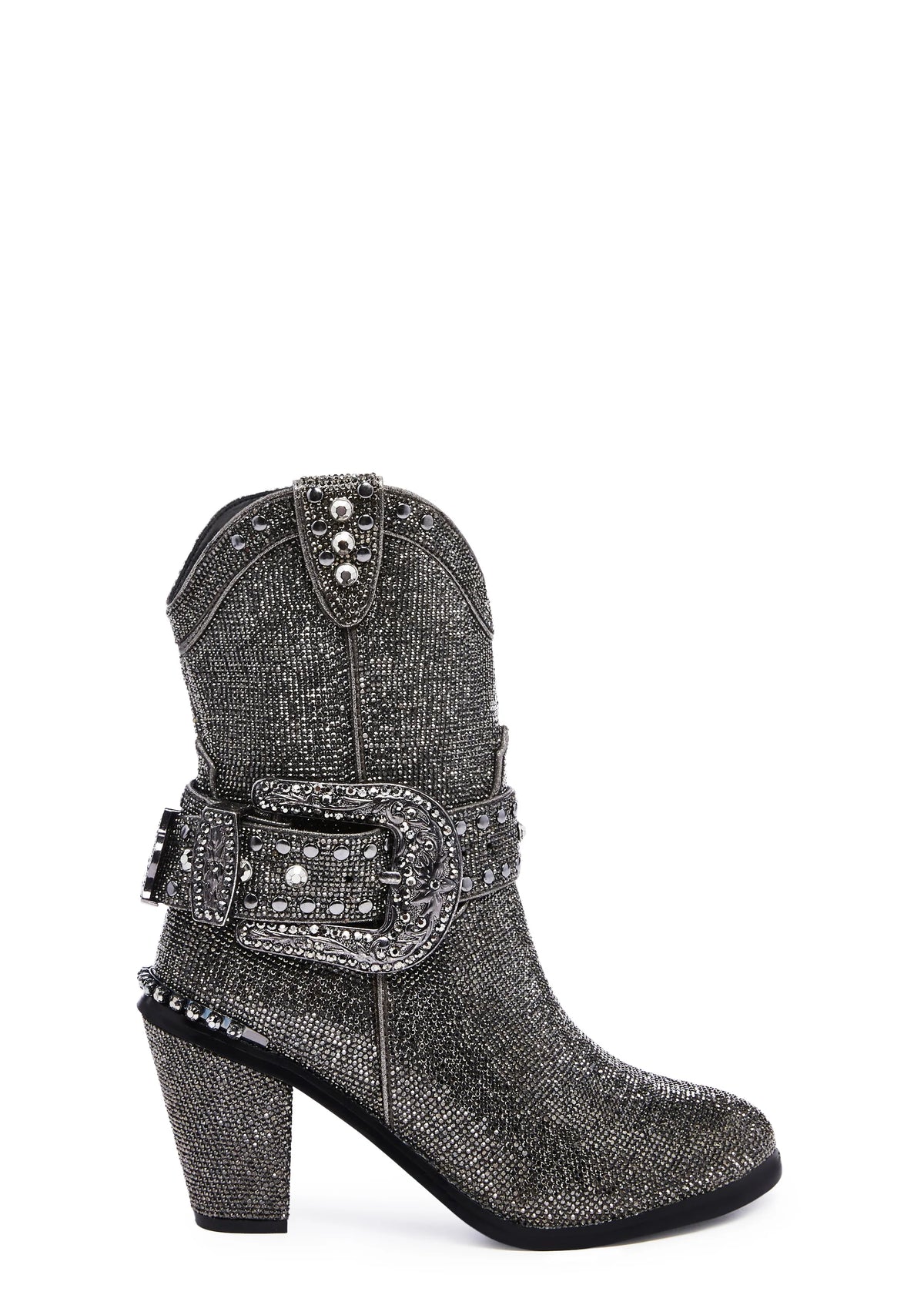 Sheriff Shine Cowboy Boots - Gunmetal