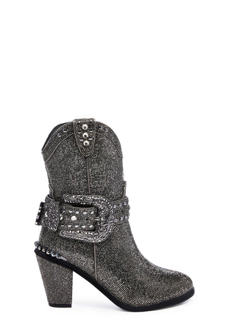Sheriff Shine Cowboy Boots - Gunmetal