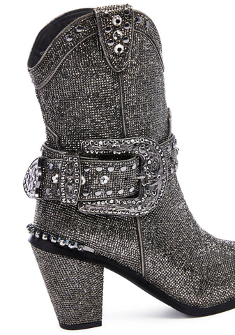 Sheriff Shine Cowboy Boots - Gunmetal