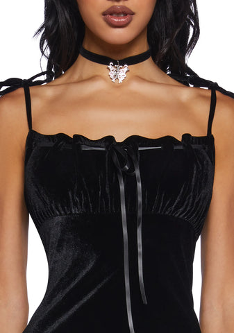 Even After You're Gone Velvet Dress