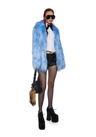 Sky Recipe For Disaster Faux Fur Coat