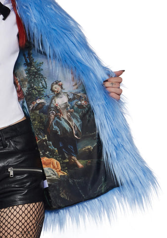 Sky Recipe For Disaster Faux Fur Coat