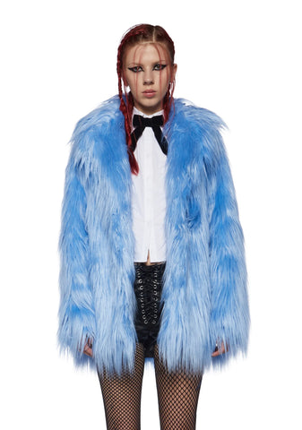 Sky Recipe For Disaster Faux Fur Coat