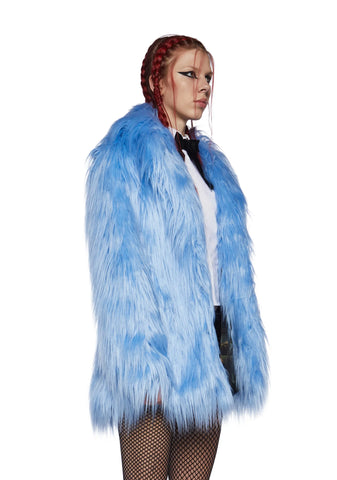 Sky Recipe For Disaster Faux Fur Coat